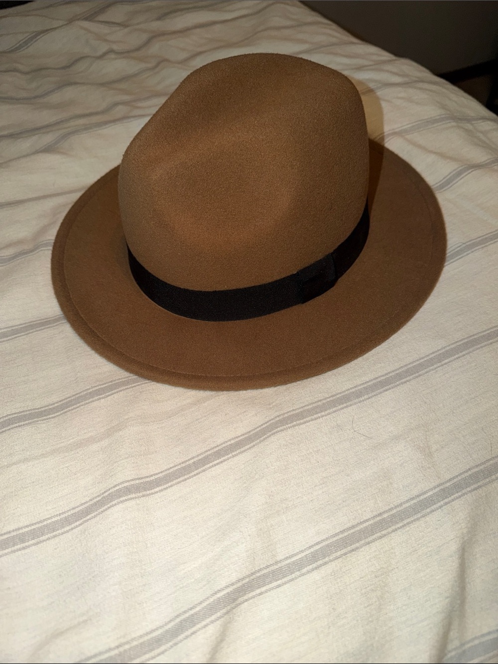 H&M Brown Felt Fedora with Black Band